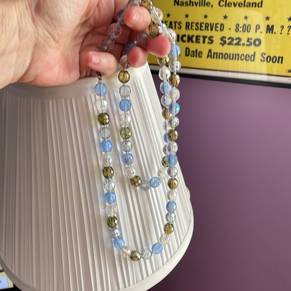 Vintage Blue/Green Crystal Necklace
